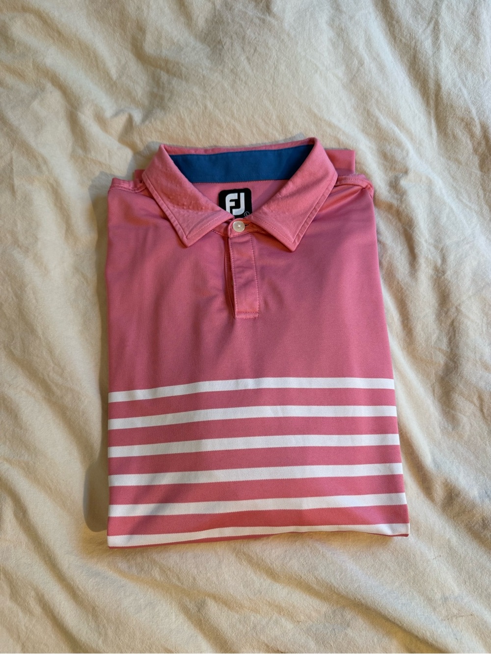 FootJoy Pink Polo with White Stripes